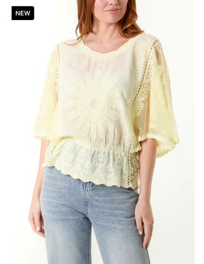 LEMON BUTTERFLY TOP