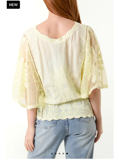 LEMON BUTTERFLY TOP